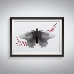 Rorschach Ink Bird Illustration Art Print