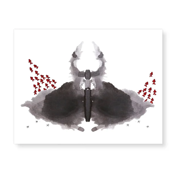 Rorschach Ink Fish Illustration Art Print - Image 3