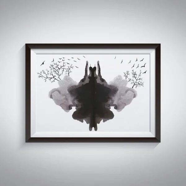 Rorschach Ink Forest Illustration Art Print