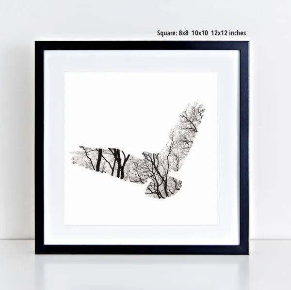 Animal Silhouette with Black and White Photo of Trees Art Prints - Image 10