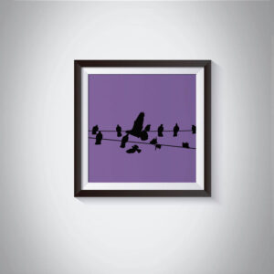 Birds on a Wire Colour 1 Photo Art Print