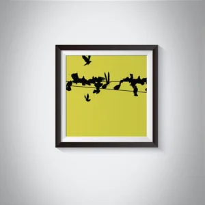 Birds on a Wire Colour 3 Photo Art Print