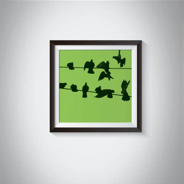Birds on a Wire Colour 4 Photo Art Print