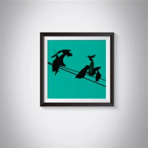 Birds on a Wire Colour 7 Photo Art Print
