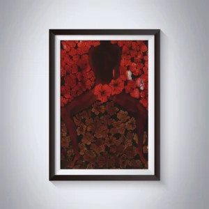 Pen & Ink Illustration Autumn Woman Frontal Art Print