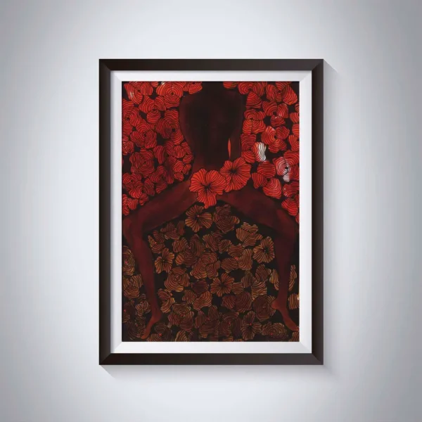 Pen & Ink Illustration Autumn Woman Frontal Art Print