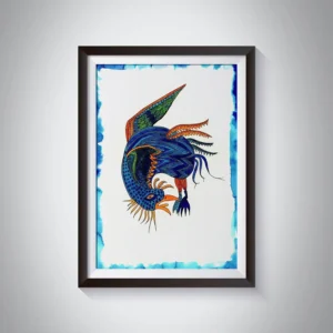 Pen & Ink Illustration Blue Bird Art Print