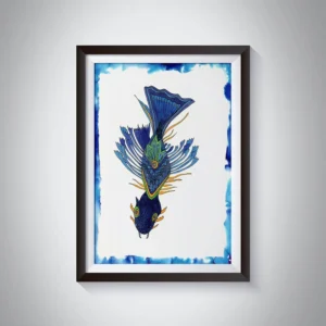 Pen & Ink Illustration Blue Fish Art Print