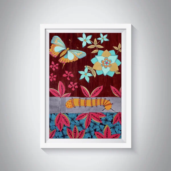 Pen & Ink Illustration Caterpillar Butterfly Metamorphosis Art Print - Image 5