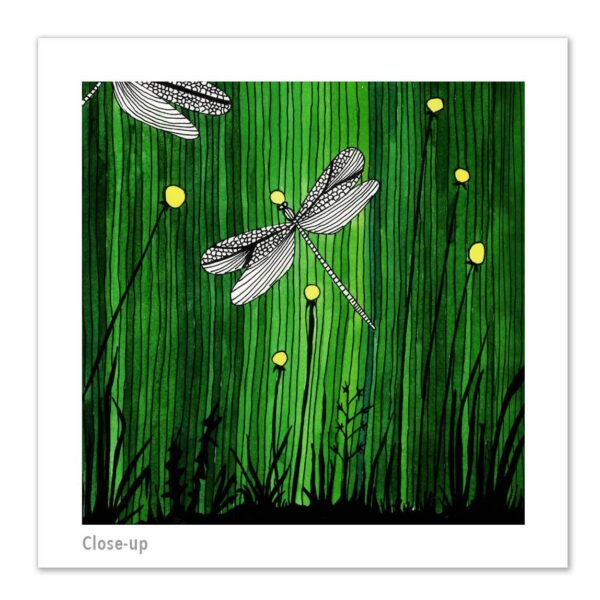 Pen & Ink Illustration Dragonfly - Butterfly Art Print Set of 2 - Image 6