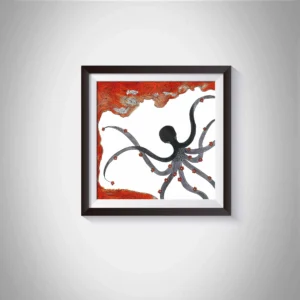 Pen & Ink Illustration Grey Octopus Art Print