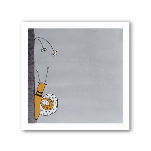 Pen & Ink Illustration Yearning Snail Art Print - Image 4