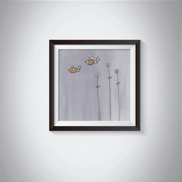 Pen and Ink Illustration Yearning Giraffe, Snail & Bee Art Print Set of 3 - Image 7