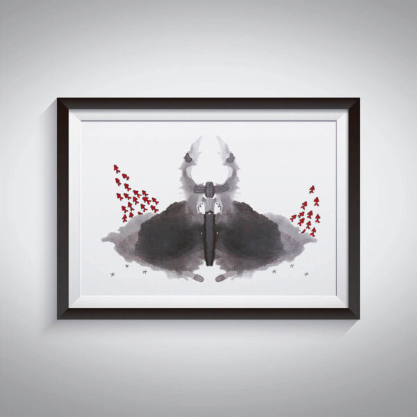 Rorschach Ink Illustration Art Prints - Set of 4 - Image 4