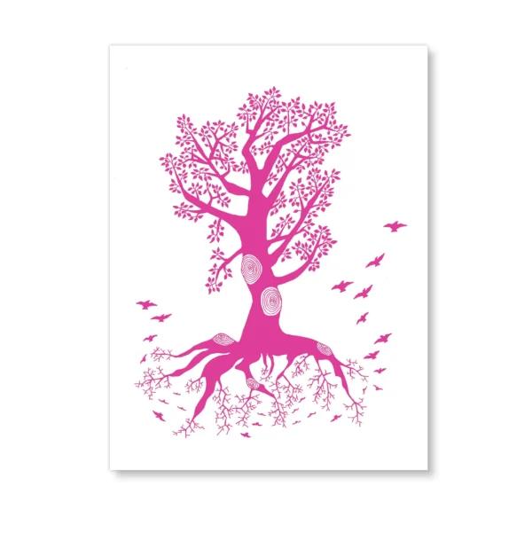 Tree of Life - Pink Pen & Ink Illustration Art Print - Image 4